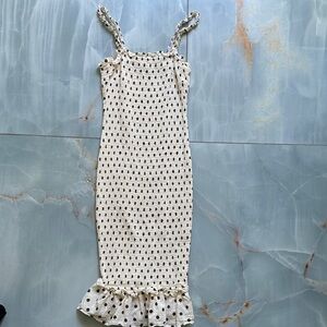 REVOLVE Cream and Black Polka Dot Kids Dress